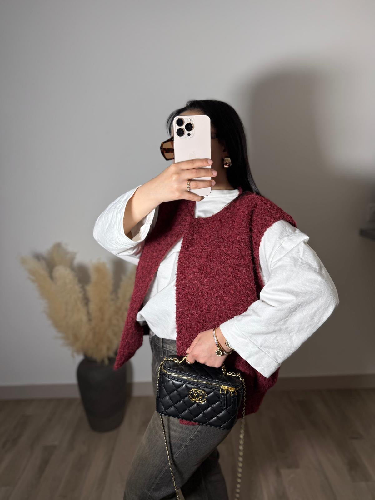Veste sans manche bordeaux