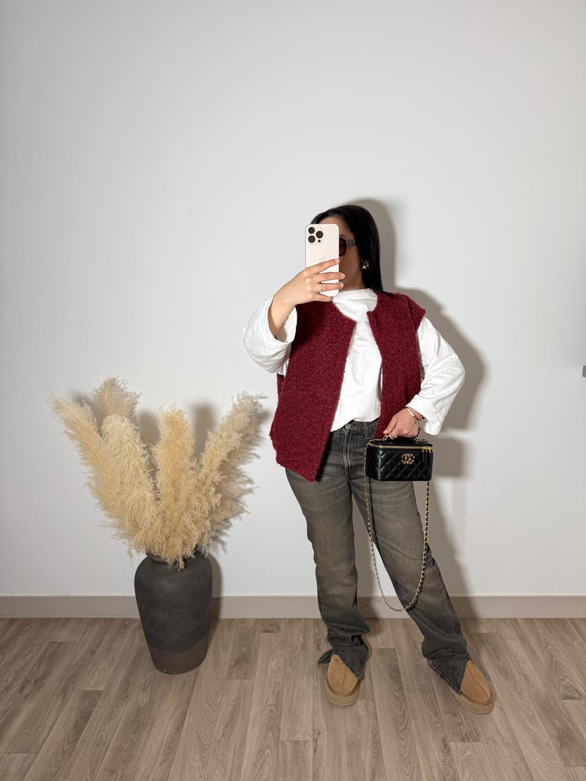 Veste sans manche bordeaux