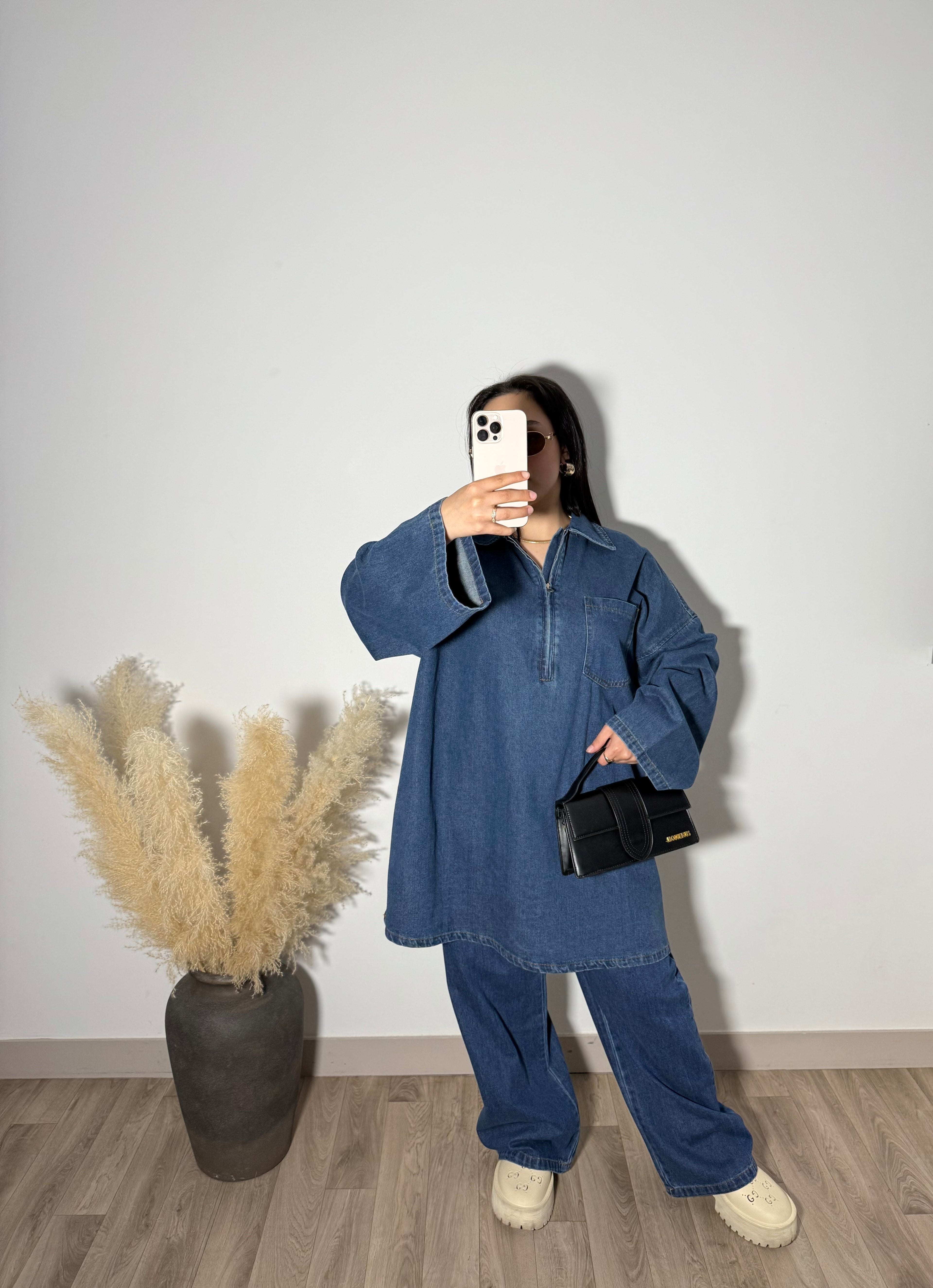 Ensemble en jean foncé zip