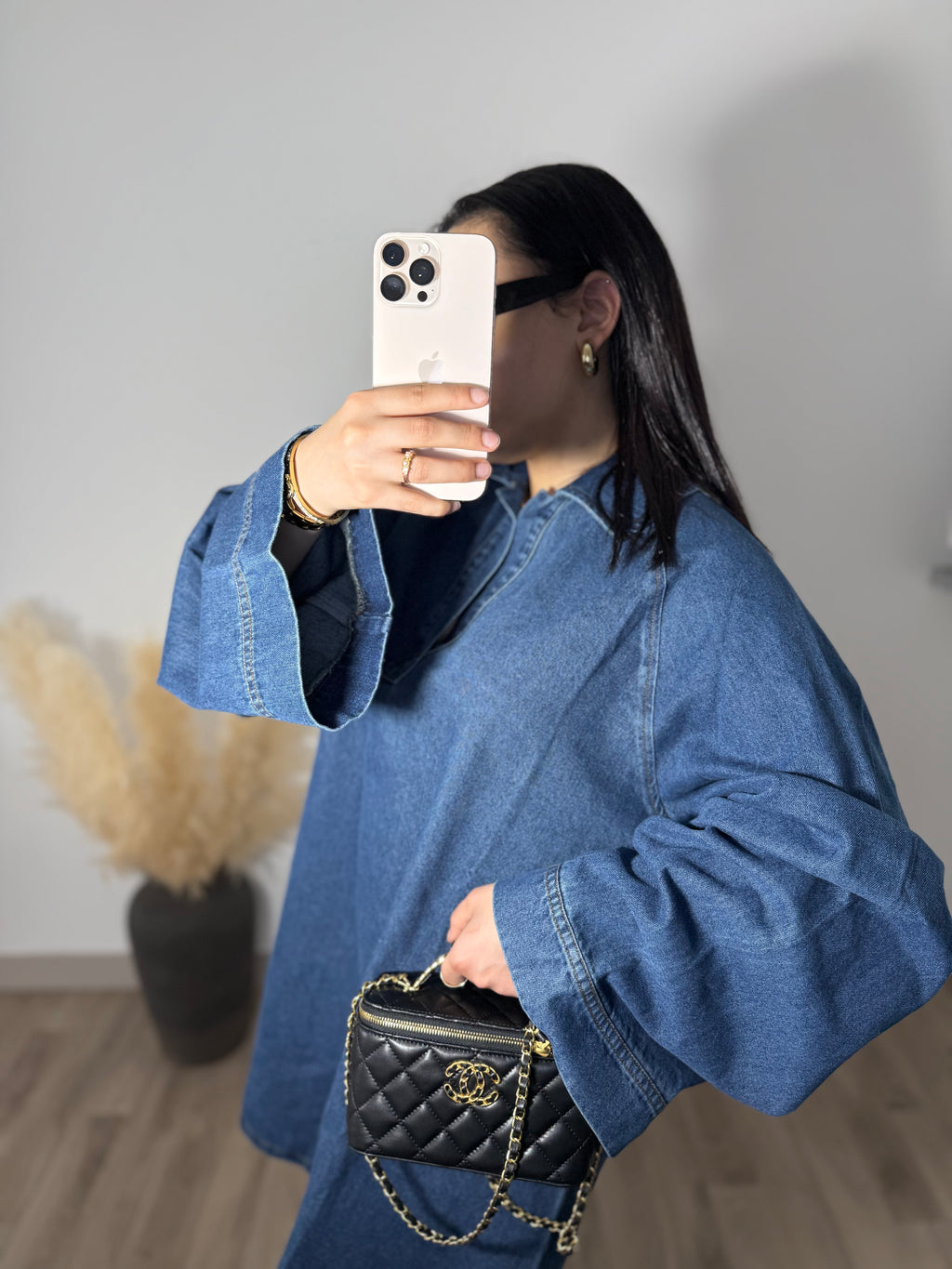 Ensemble en jean bleu foncé